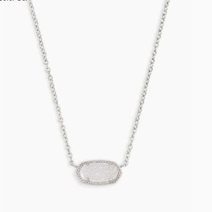 Kendra Scott Silver Pendant Necklace in Iridescent Drusy